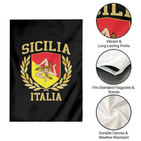 Sicilia Flag Sicily Palermo Italy Triskelion Garden Flag - Wonder Print Shop