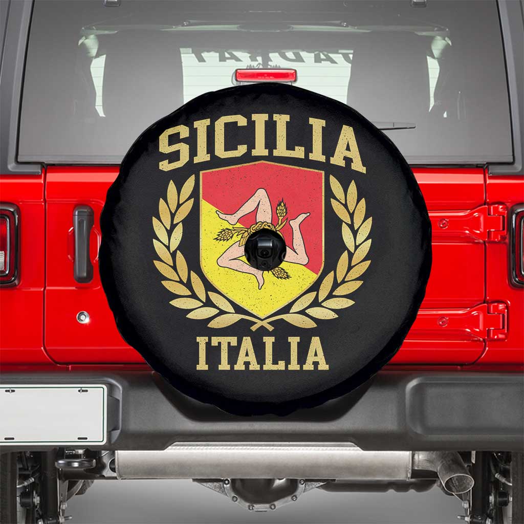 Sicilia Flag Sicily Palermo Italy Triskelion Spare Tire Cover - Wonder Print Shop