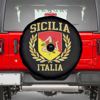 Sicilia Flag Sicily Palermo Italy Triskelion Spare Tire Cover - Wonder Print Shop