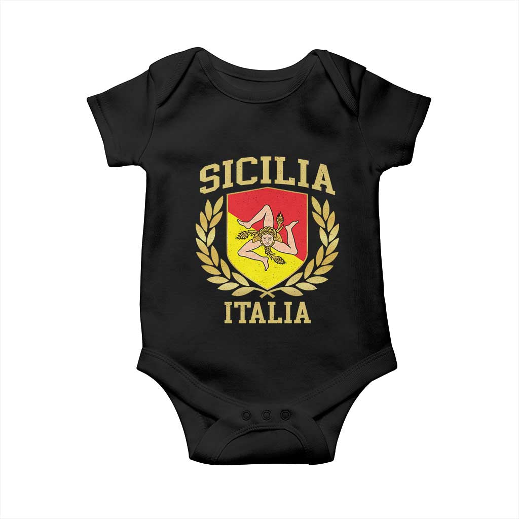 Sicilia Flag Sicily Palermo Italy Triskelion Baby Onesie - Wonder Print Shop