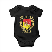 Sicilia Flag Sicily Palermo Italy Triskelion Baby Onesie - Wonder Print Shop