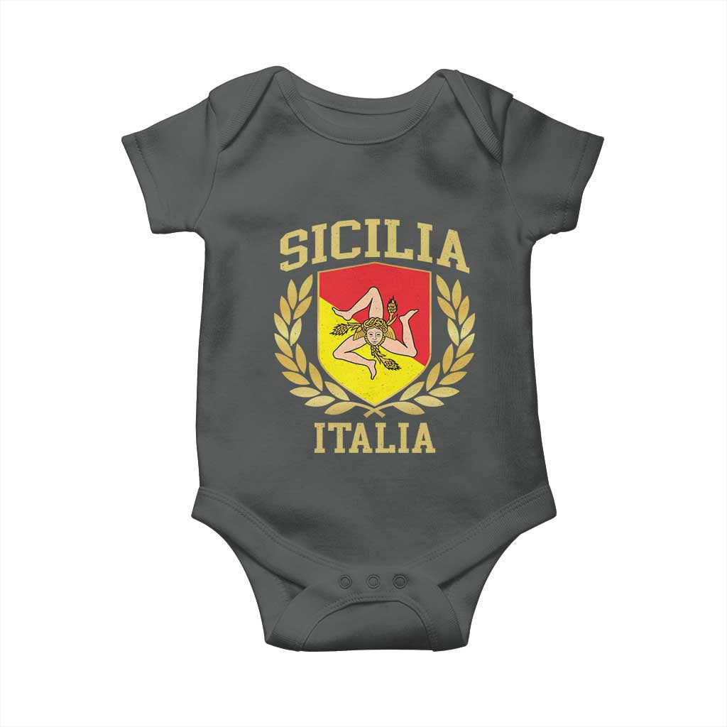 Sicilia Flag Sicily Palermo Italy Triskelion Baby Onesie - Wonder Print Shop