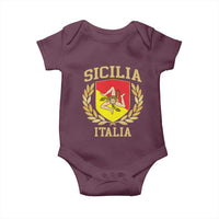 Sicilia Flag Sicily Palermo Italy Triskelion Baby Onesie - Wonder Print Shop