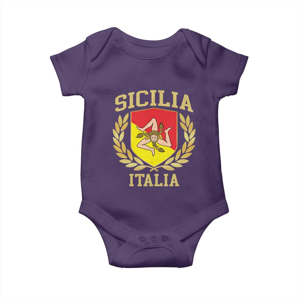 Sicilia Flag Sicily Palermo Italy Triskelion Baby Onesie - Wonder Print Shop