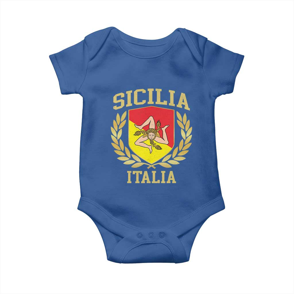 Sicilia Flag Sicily Palermo Italy Triskelion Baby Onesie - Wonder Print Shop