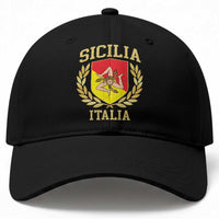 Sicilia Flag Sicily Palermo Italy Triskelion Baseball Cap
