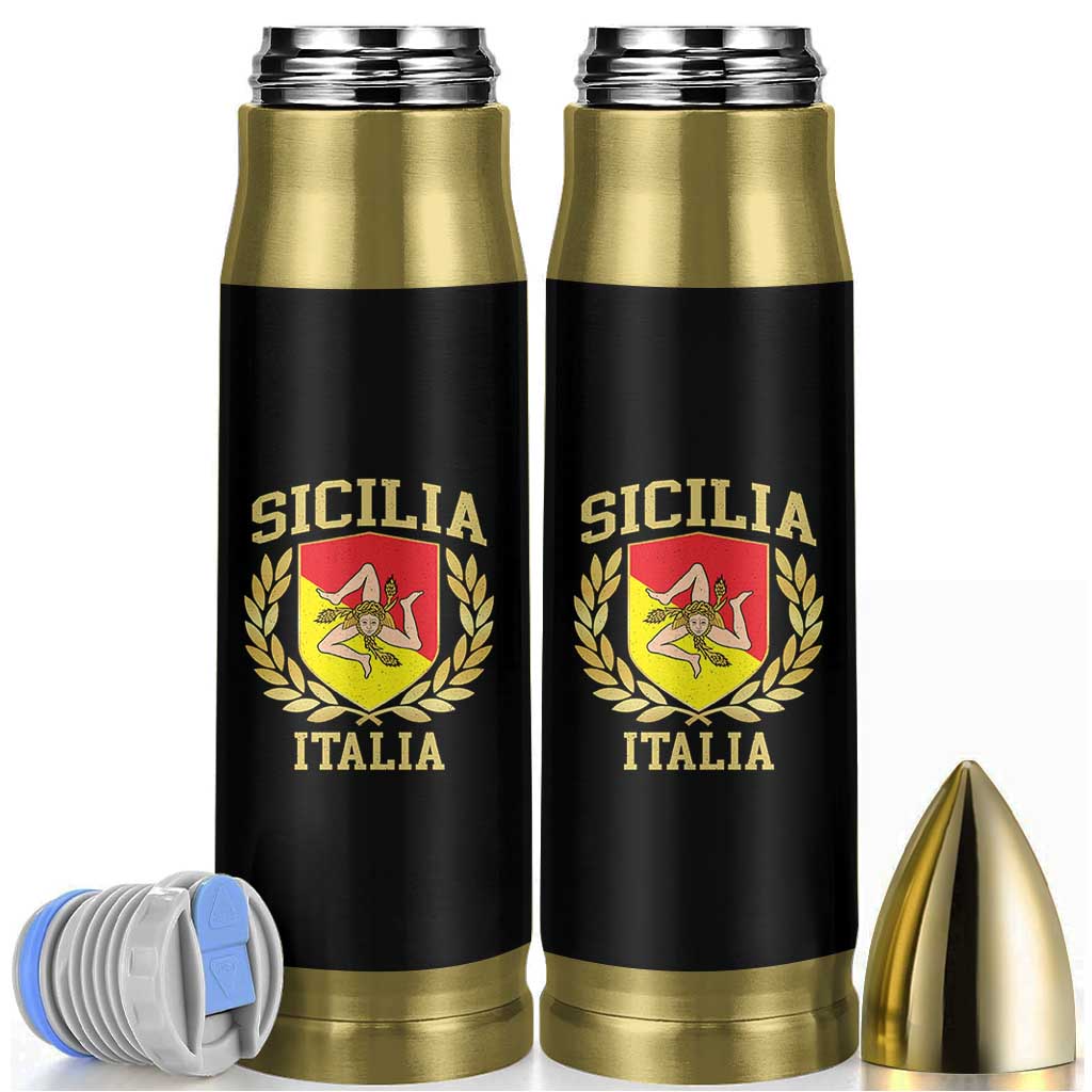 Sicilia Flag Sicily Palermo Italy Triskelion Bullet Tumbler - Wonder Print Shop