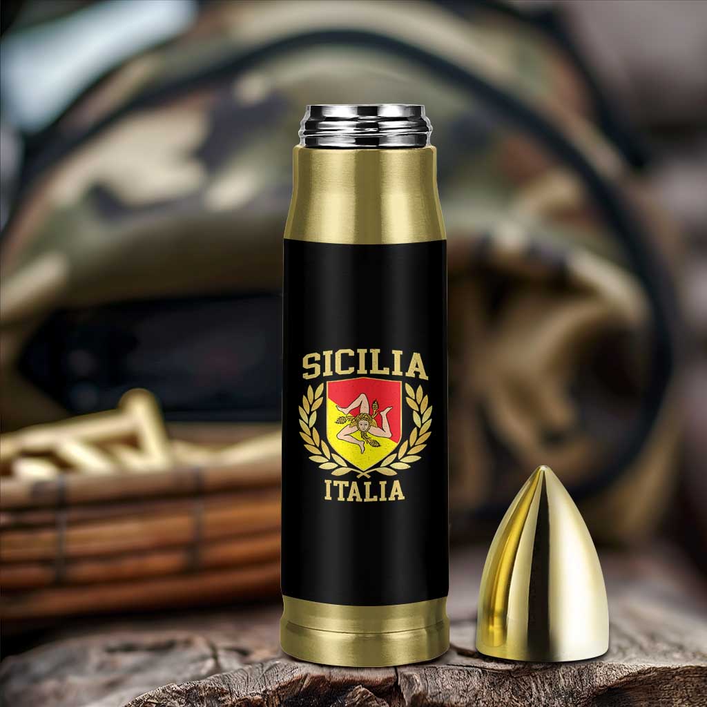 Sicilia Flag Sicily Palermo Italy Triskelion Bullet Tumbler - Wonder Print Shop