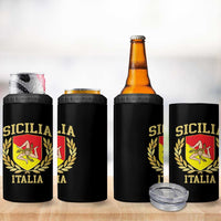 Sicilia Flag Sicily Palermo Italy Triskelion 4 in 1 Can Cooler Tumbler - Wonder Print Shop