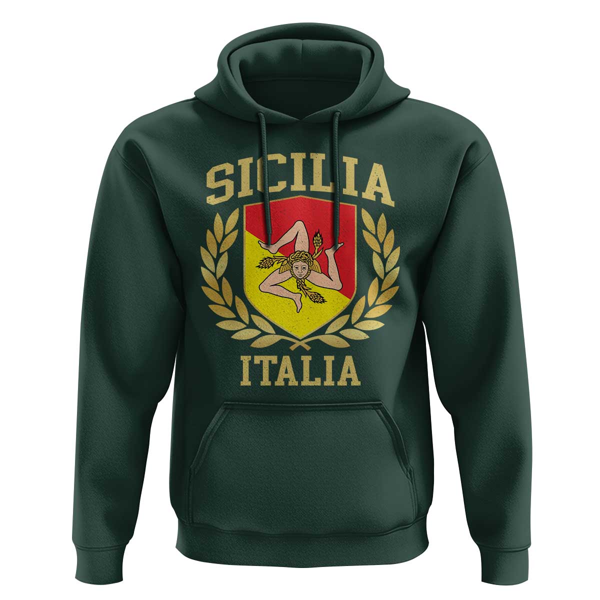 Sicilia Flag Sicily Palermo Italy Triskelion Hoodie - Wonder Print Shop