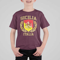 Sicilia Flag Sicily Palermo Italy Triskelion T Shirt For Kid - Wonder Print Shop