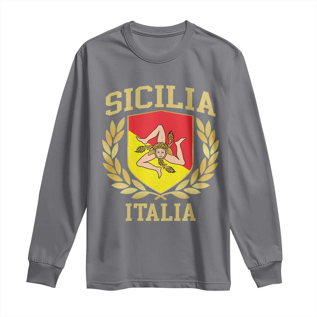 Sicilia Flag Sicily Palermo Italy Triskelion Long Sleeve Shirt - Wonder Print Shop