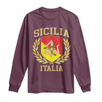 Sicilia Flag Sicily Palermo Italy Triskelion Long Sleeve Shirt - Wonder Print Shop
