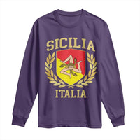 Sicilia Flag Sicily Palermo Italy Triskelion Long Sleeve Shirt - Wonder Print Shop