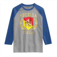 Sicilia Flag Sicily Palermo Italy Triskelion Raglan Shirt - Wonder Print Shop