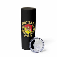Sicilia Flag Sicily Palermo Italy Triskelion Skinny Tumbler - Wonder Print Shop