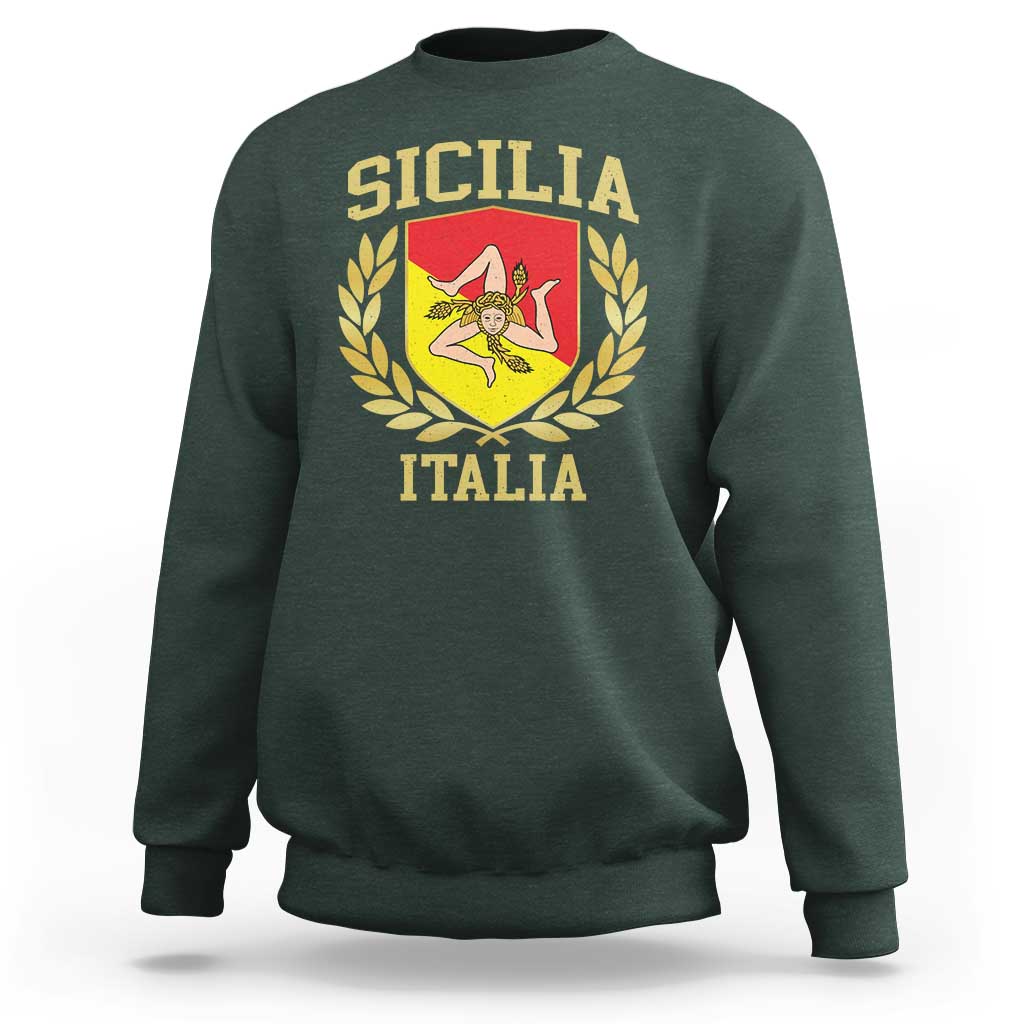 Sicilia Flag Sicily Palermo Italy Triskelion Sweatshirt - Wonder Print Shop