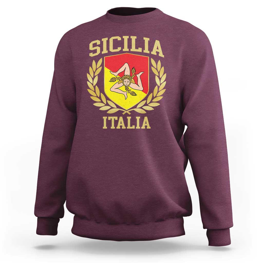 Sicilia Flag Sicily Palermo Italy Triskelion Sweatshirt - Wonder Print Shop