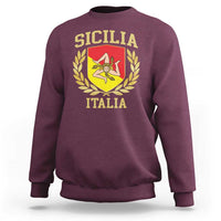 Sicilia Flag Sicily Palermo Italy Triskelion Sweatshirt - Wonder Print Shop