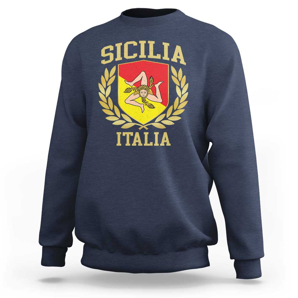 Sicilia Flag Sicily Palermo Italy Triskelion Sweatshirt - Wonder Print Shop
