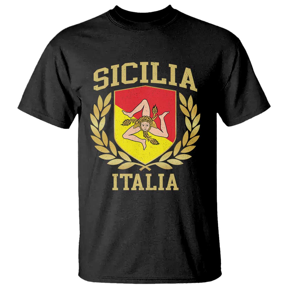 Sicilia Flag Sicily Palermo Italy Triskelion T Shirt - Wonder Print Shop
