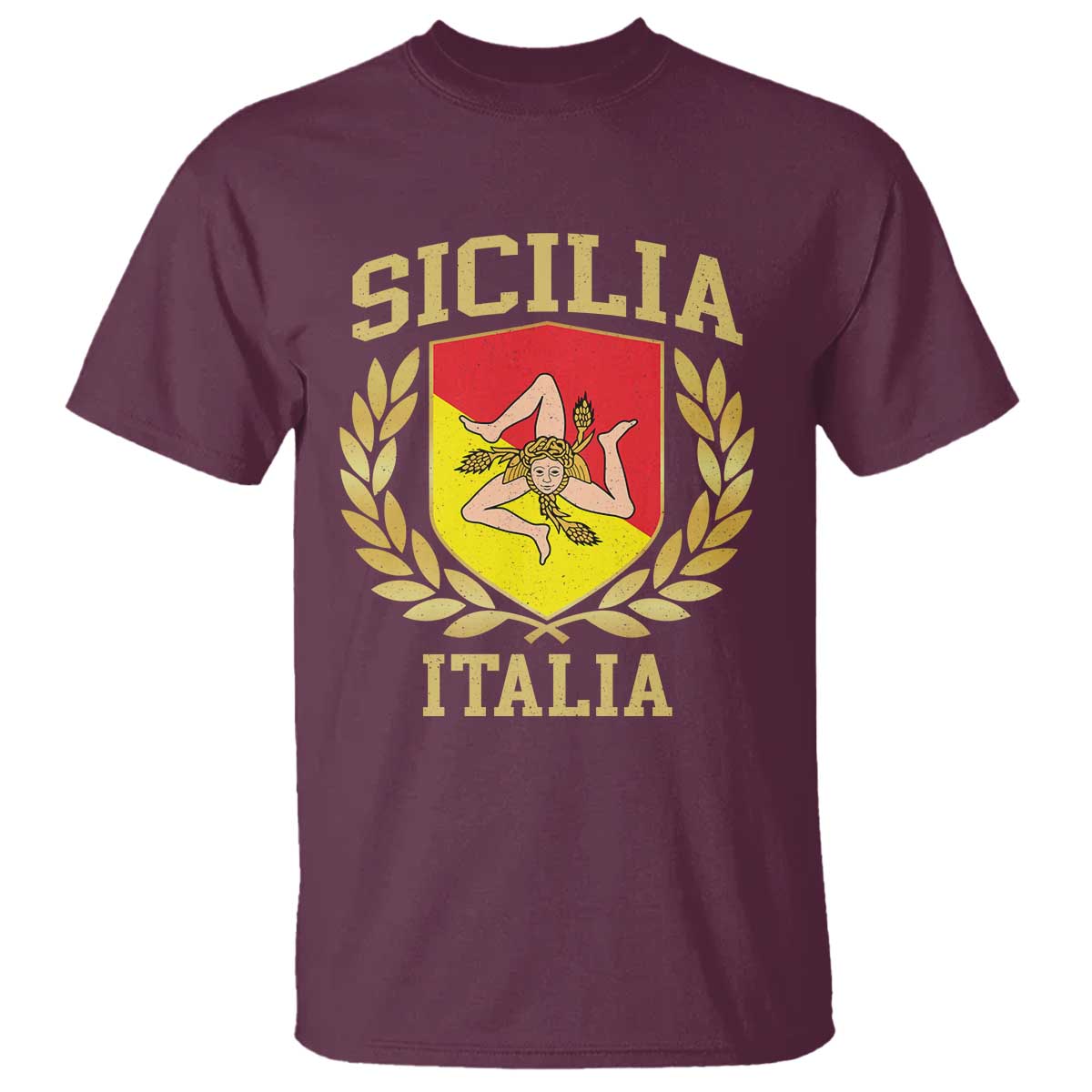 Sicilia Flag Sicily Palermo Italy Triskelion T Shirt - Wonder Print Shop