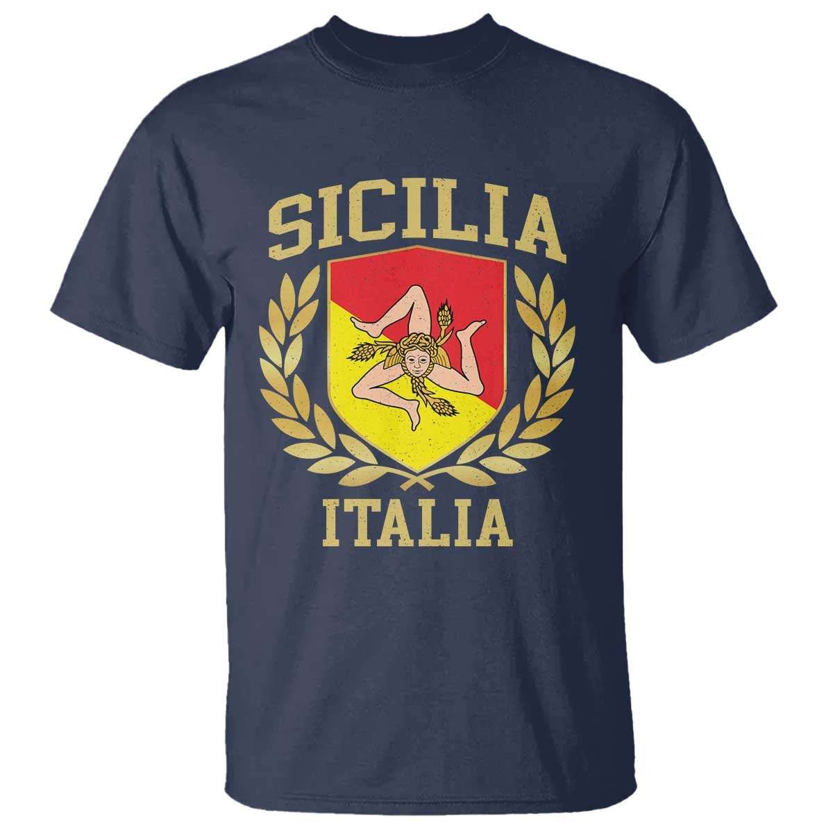 Sicilia Flag Sicily Palermo Italy Triskelion T Shirt - Wonder Print Shop