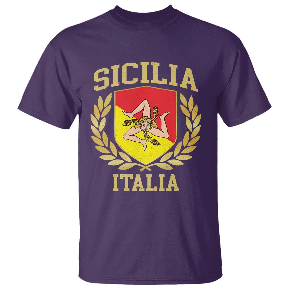 Sicilia Flag Sicily Palermo Italy Triskelion T Shirt - Wonder Print Shop
