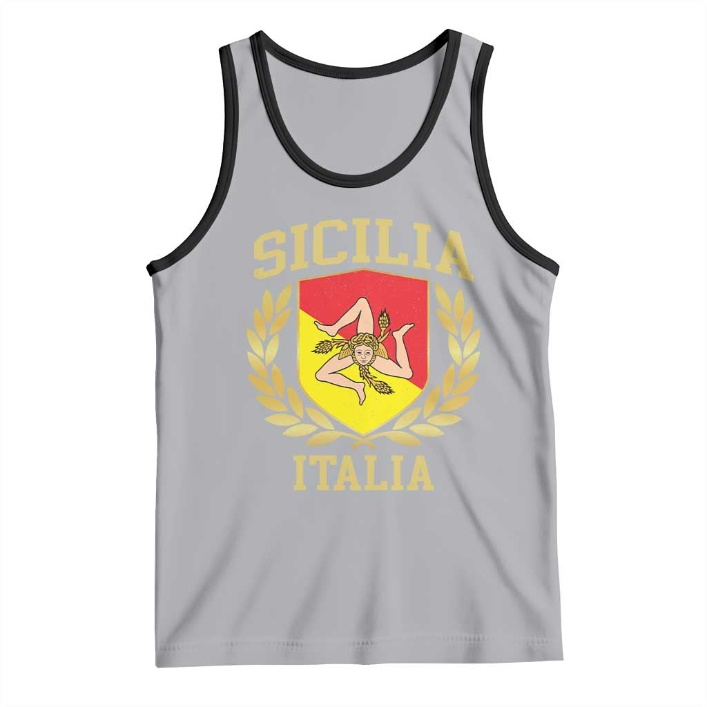 Sicilia Flag Sicily Palermo Italy Triskelion Tank Top - Wonder Print Shop