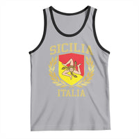 Sicilia Flag Sicily Palermo Italy Triskelion Tank Top - Wonder Print Shop