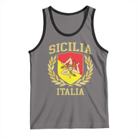 Sicilia Flag Sicily Palermo Italy Triskelion Tank Top - Wonder Print Shop
