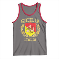 Sicilia Flag Sicily Palermo Italy Triskelion Tank Top - Wonder Print Shop