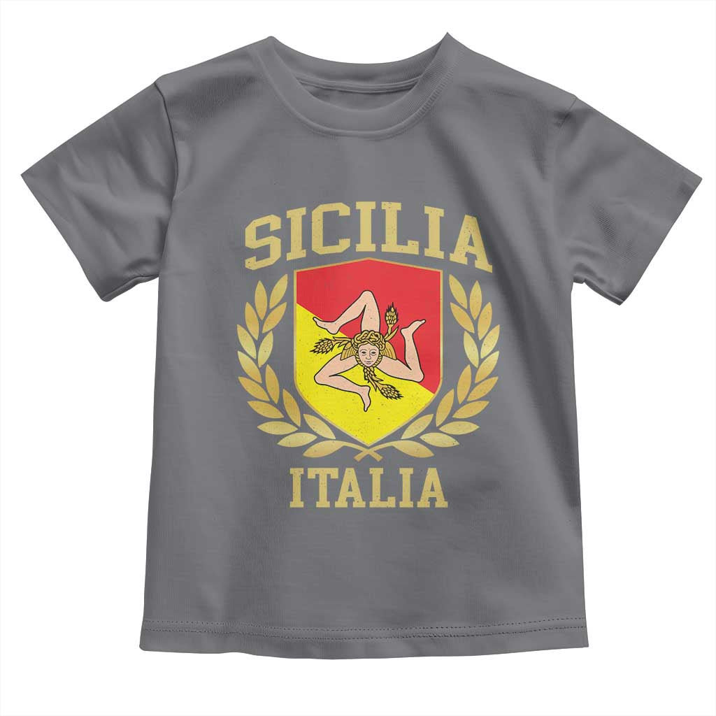 Sicilia Flag Sicily Palermo Italy Triskelion Toddler T Shirt - Wonder Print Shop