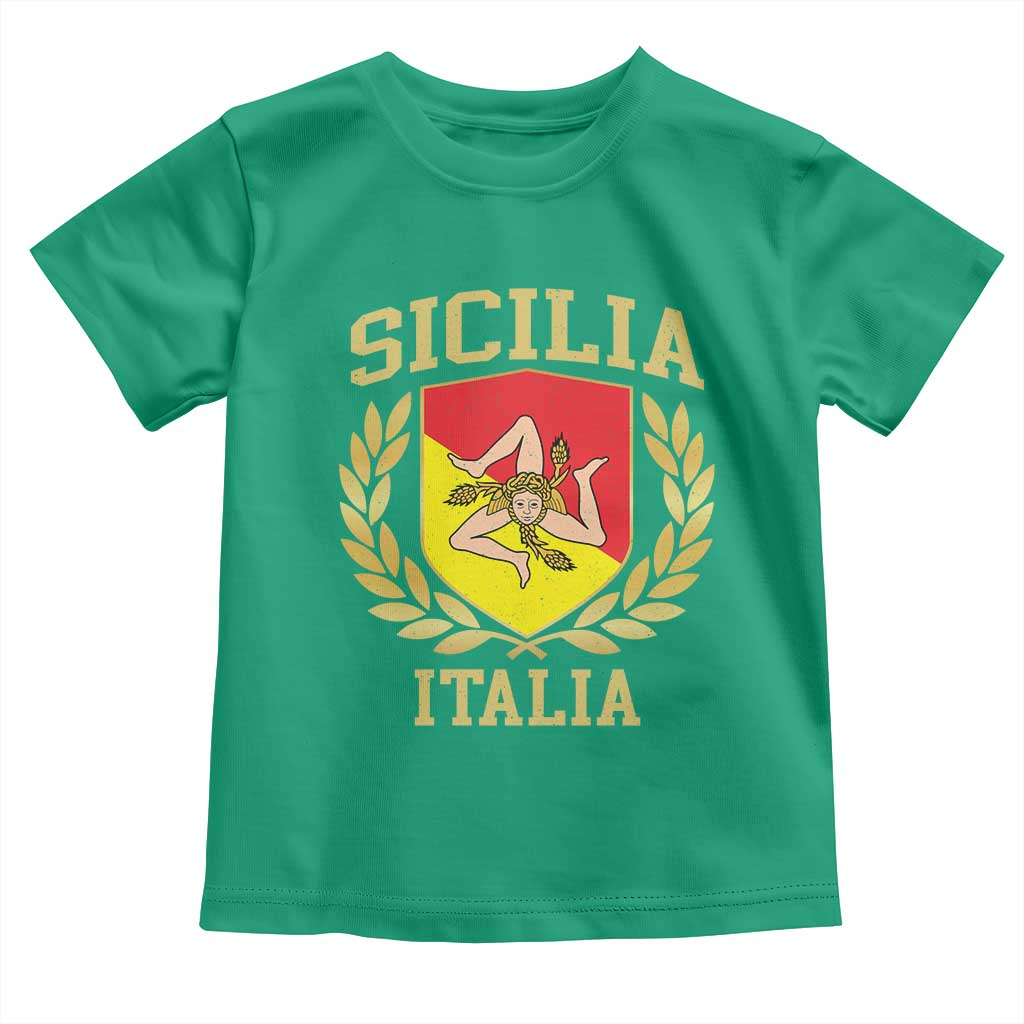 Sicilia Flag Sicily Palermo Italy Triskelion Toddler T Shirt - Wonder Print Shop