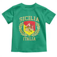 Sicilia Flag Sicily Palermo Italy Triskelion Toddler T Shirt - Wonder Print Shop