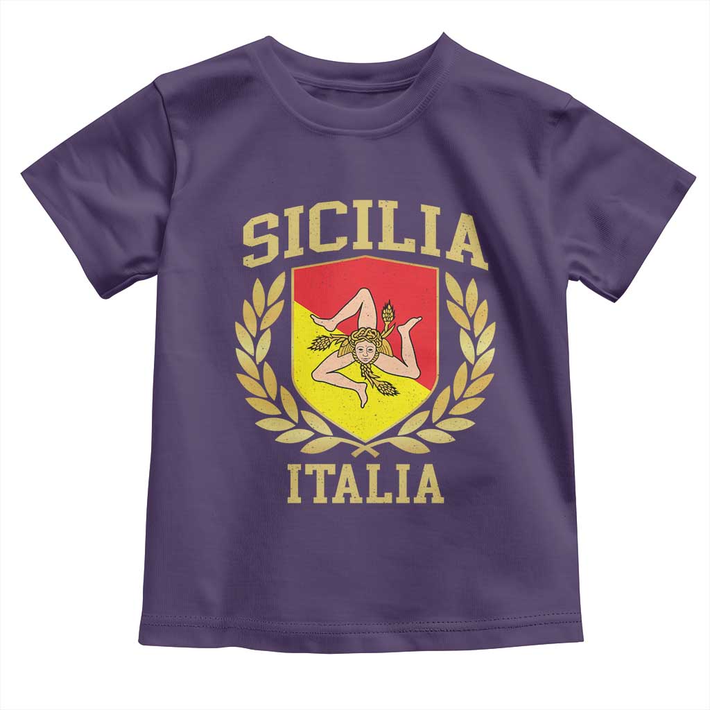 Sicilia Flag Sicily Palermo Italy Triskelion Toddler T Shirt - Wonder Print Shop