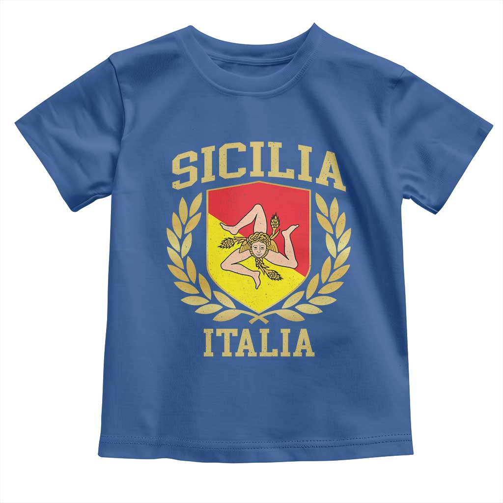 Sicilia Flag Sicily Palermo Italy Triskelion Toddler T Shirt - Wonder Print Shop