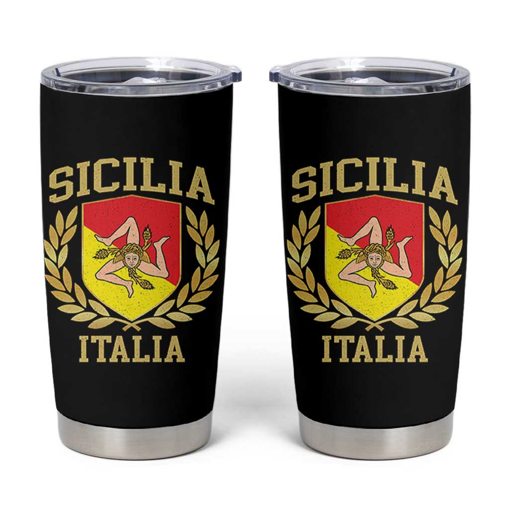 Sicilia Flag Sicily Palermo Italy Triskelion Tumbler Cup - Wonder Print Shop