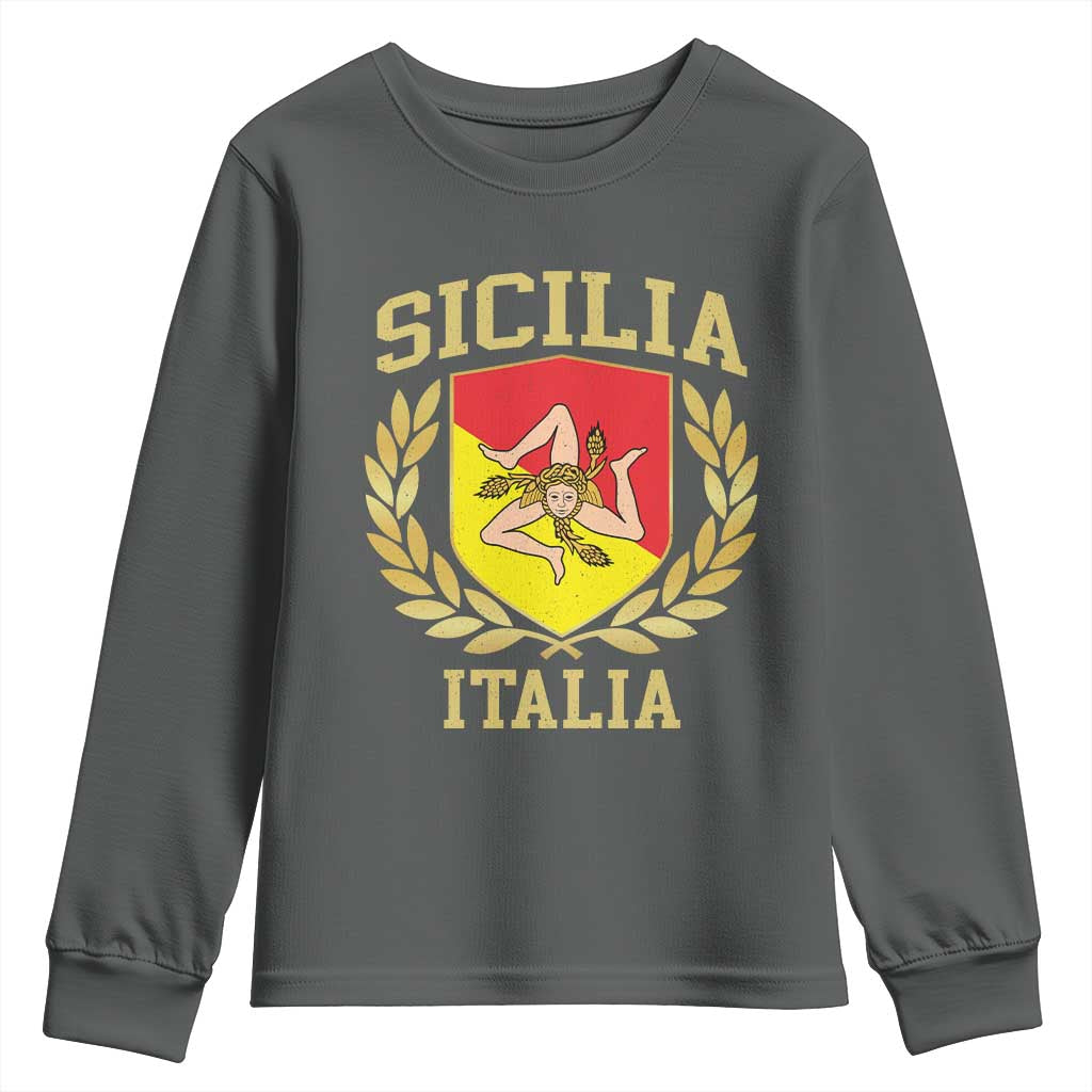 Sicilia Flag Sicily Palermo Italy Triskelion Youth Sweatshirt - Wonder Print Shop