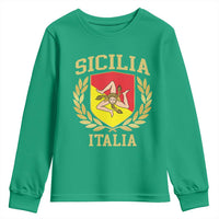 Sicilia Flag Sicily Palermo Italy Triskelion Youth Sweatshirt - Wonder Print Shop