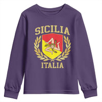 Sicilia Flag Sicily Palermo Italy Triskelion Youth Sweatshirt - Wonder Print Shop