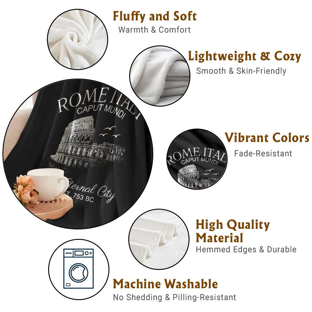 Rome Colosseum Italy Throw Blanket Caput Mindi The Eternal City Amphitheatre Ancient - Wonder Print Shop