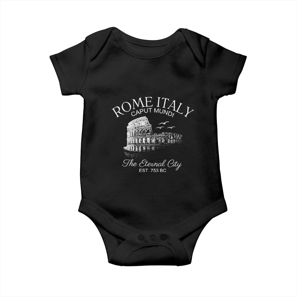 Rome Colosseum Italy Baby Onesie Caput Mindi The Eternal City Amphitheatre Ancient - Wonder Print Shop
