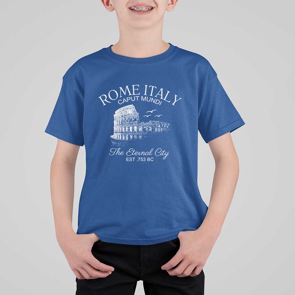 Rome Colosseum Italy T Shirt For Kid Caput Mindi The Eternal City Amphitheatre Ancient - Wonder Print Shop