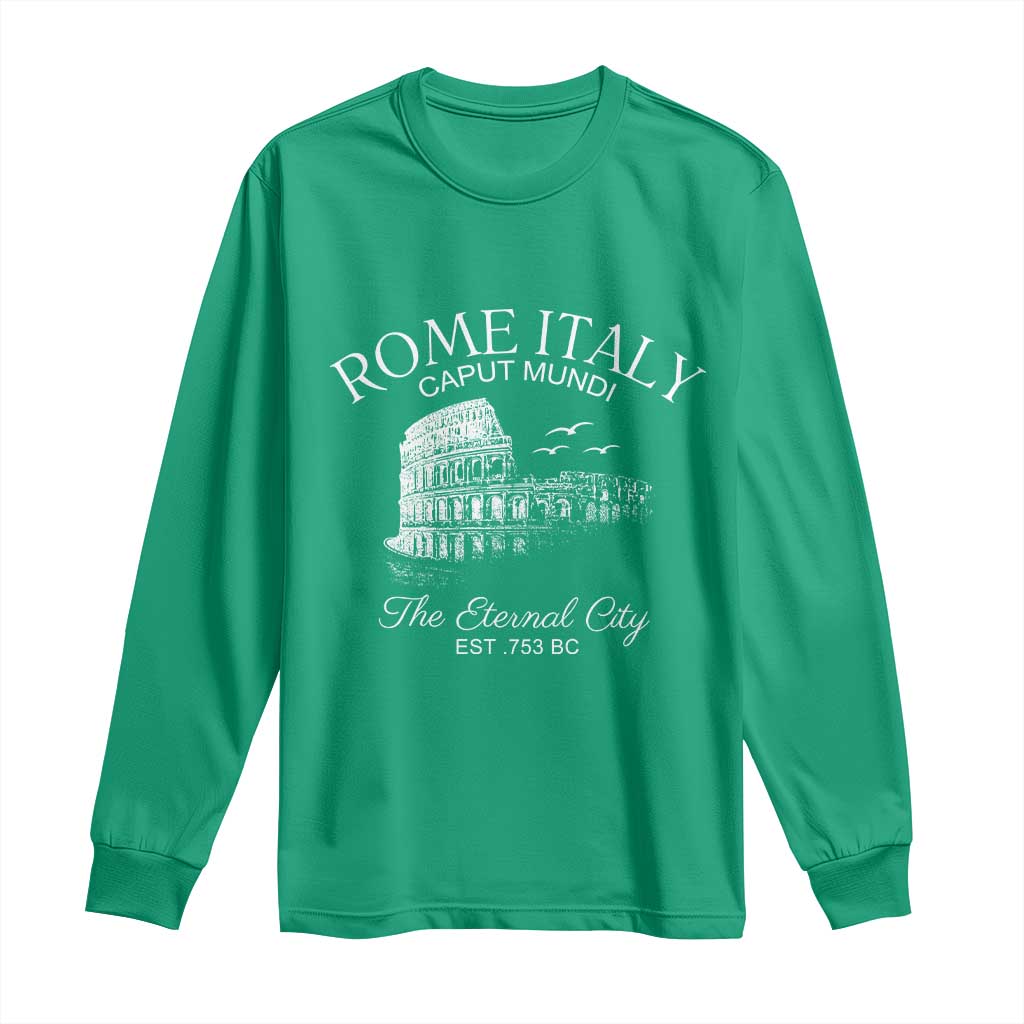 Rome Colosseum Italy Long Sleeve Shirt Caput Mindi The Eternal City Amphitheatre Ancient - Wonder Print Shop