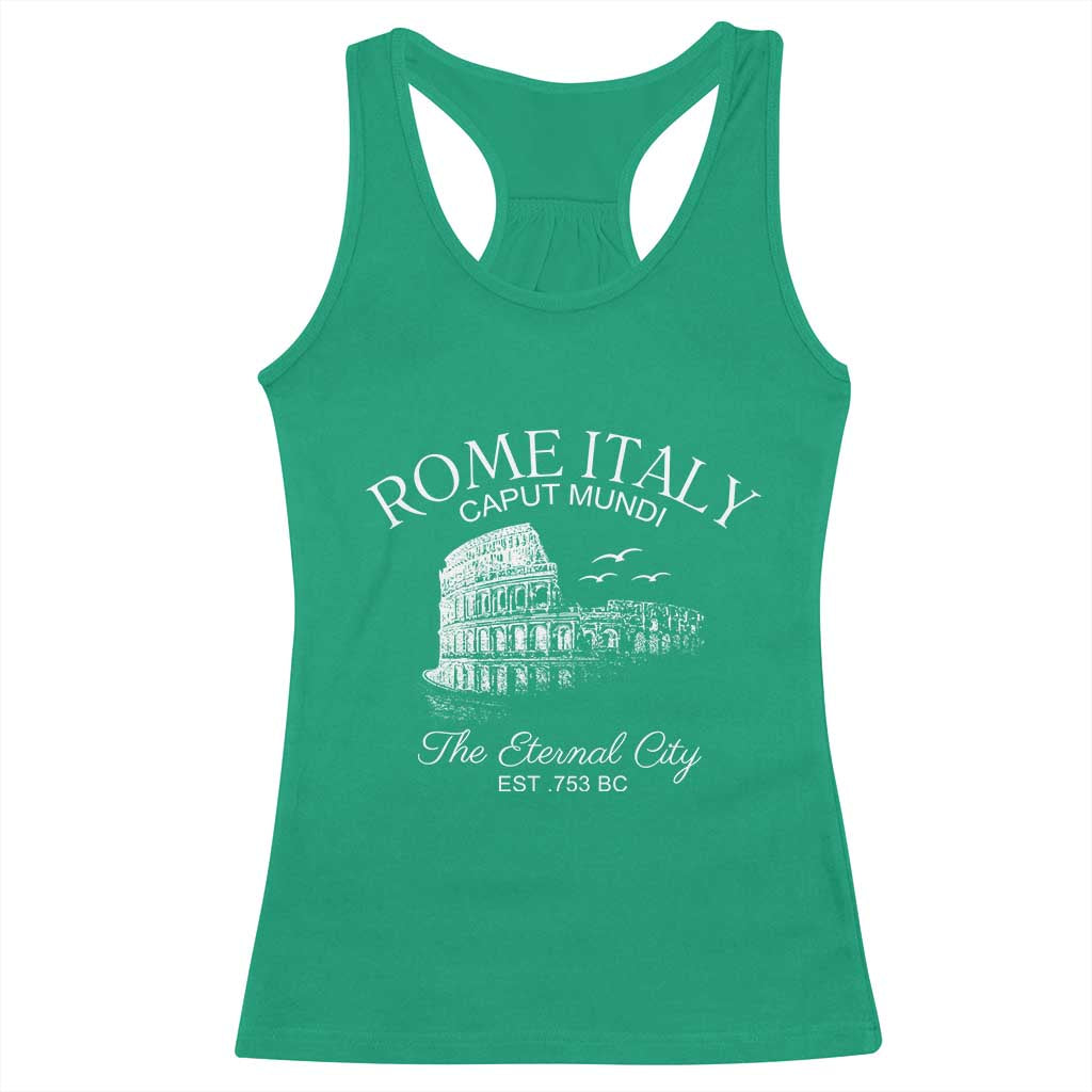Rome Colosseum Italy Racerback Tank Top Caput Mindi The Eternal City Amphitheatre Ancient - Wonder Print Shop