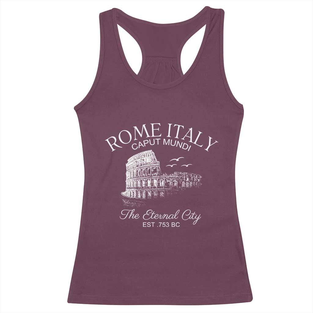 Rome Colosseum Italy Racerback Tank Top Caput Mindi The Eternal City Amphitheatre Ancient - Wonder Print Shop