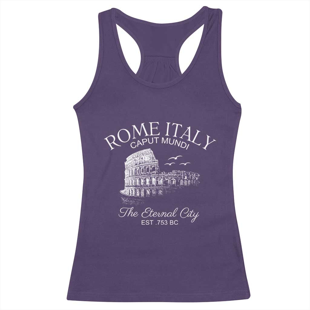 Rome Colosseum Italy Racerback Tank Top Caput Mindi The Eternal City Amphitheatre Ancient - Wonder Print Shop