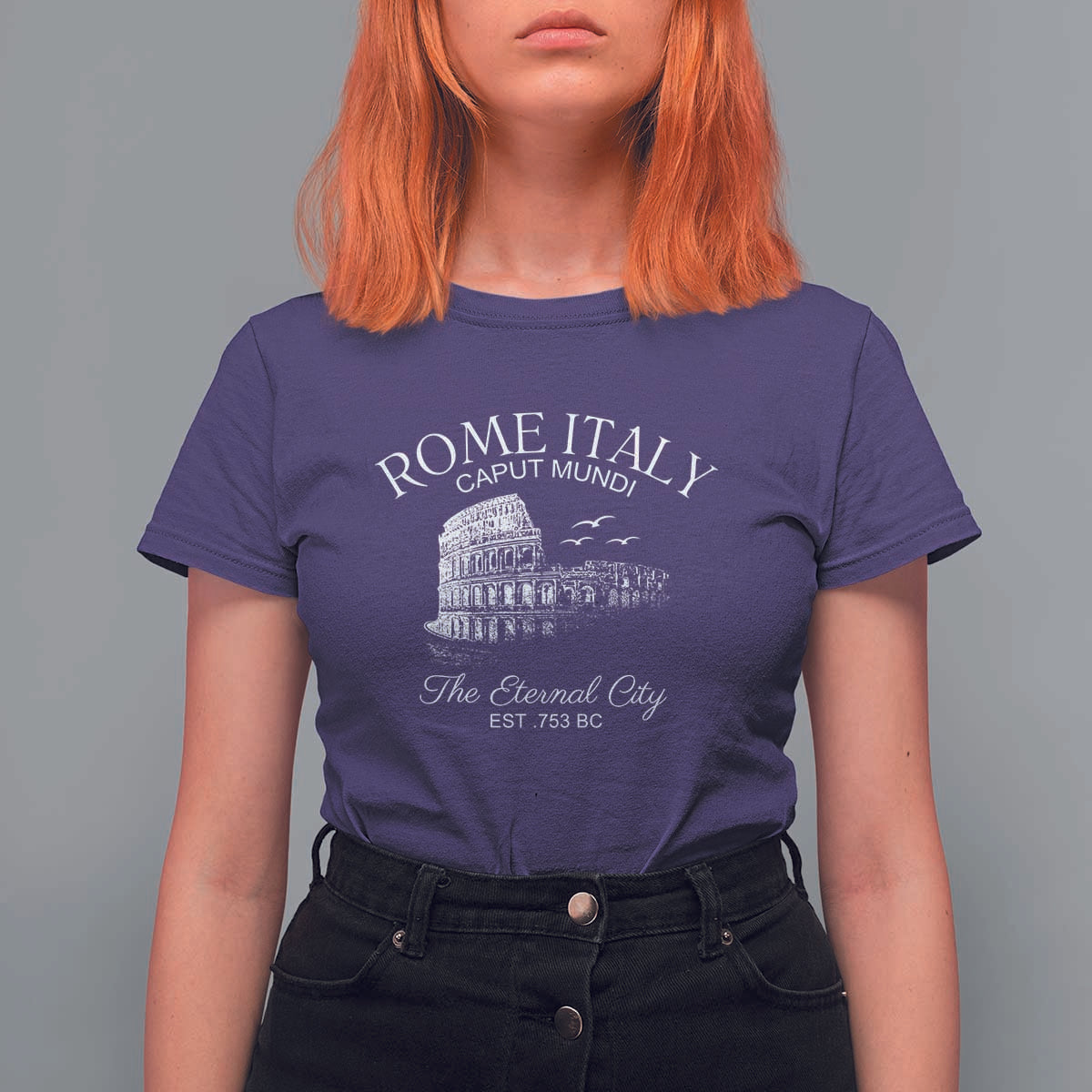 Rome Colosseum Italy T Shirt For Women Caput Mindi The Eternal City Amphitheatre Ancient - Wonder Print Shop