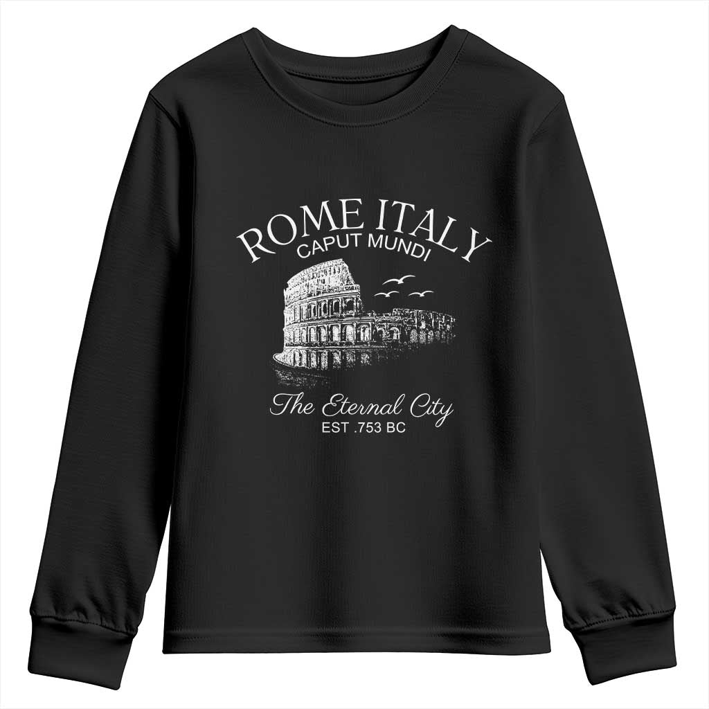 Rome Colosseum Italy Youth Sweatshirt Caput Mindi The Eternal City Amphitheatre Ancient - Wonder Print Shop